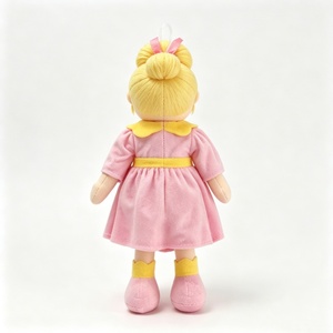 customized Soft Fabric Girl Plush Ornament,Mini Hanging Blonde Bun Rag <b>Doll</b>,Pink Sunflower Embroidered Dress Cloth <b>Doll</b> Pendant - Product Image 6