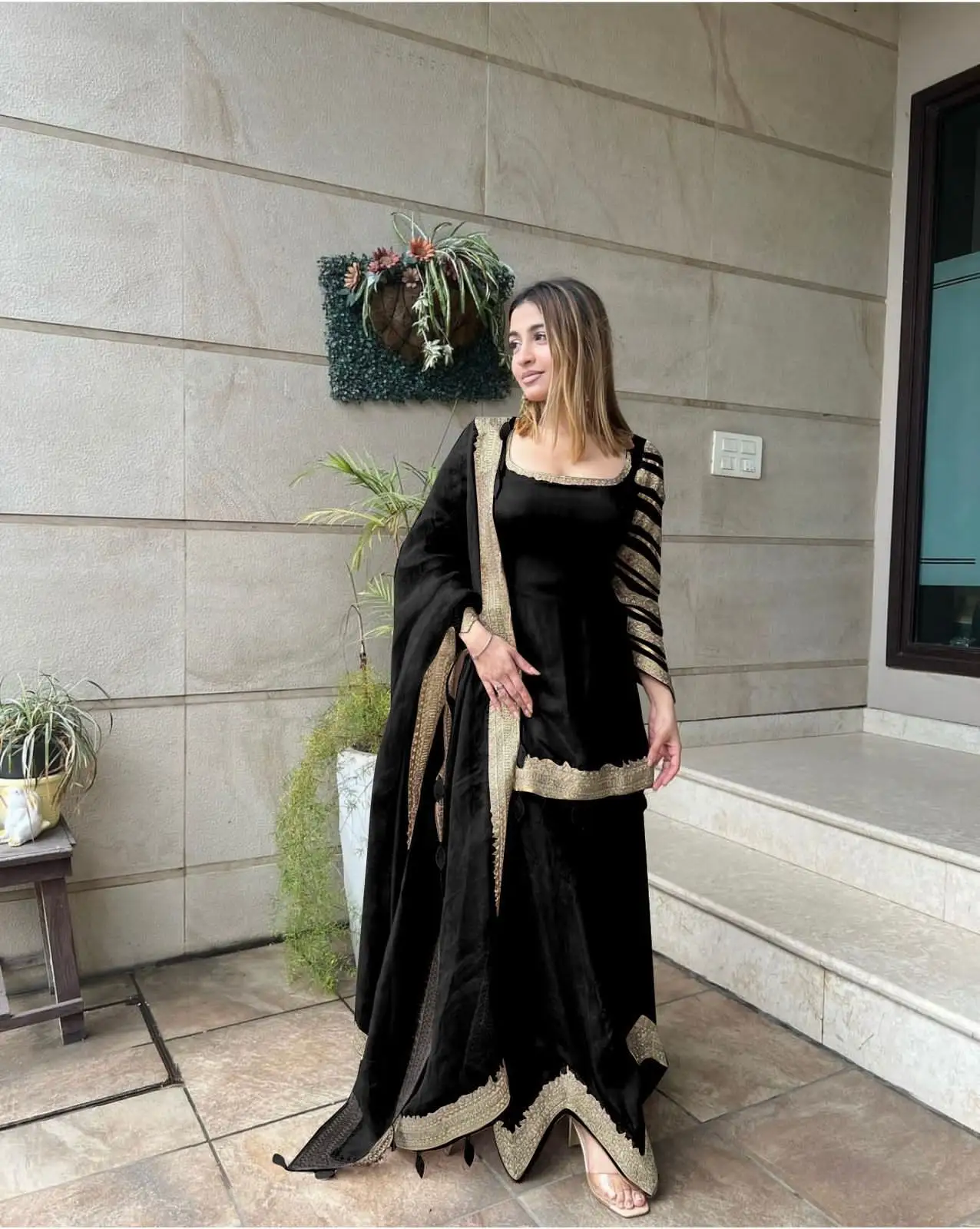 Güzel hint pakistan tasarımcı tilki Georgette şalvar elbise kadınlar için özel koleksiyon 2023 kızlar ve kadınlar için