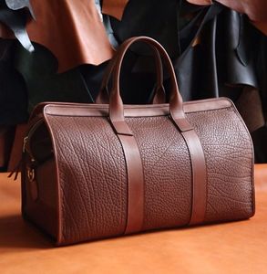 Sac de voyage multifonctionnel de luxe en cuir véritable surdimensionné avec fermeture éclair en polyester, réutilisable, portable, grande capacité, pour le week-end - Product Image 2