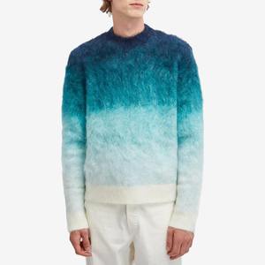 Pull en mohair pour homme, tricot doux et moelleux, manches longues, chaud pour l'hiver, tendance, bouton sur le devant, OEM - Product Image 3