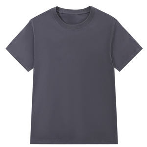 Camiseta de Cuello Redondo Holgada con Diseño de Logotipo Personalizado OEM, Camiseta de Verano para Parejas, de Color Sólido, de Manga Corta, de Algodón Puro para Hombre, Elegante - Product Image 5