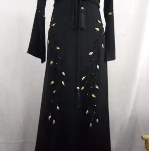 Nieuwe Designer 90 Gsm Dames Zwarte Vlakte Abaya Stijlvolle Boerka