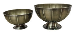 Hammered <b>Metal</b> Flower Pot Set of 2 Antique Finish Decorative Planter for Indoor Outdoor Home <b>Garden</b> Balcony <b>Table</b> Decor - Product Image 5