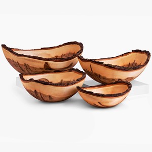 Bord d'écorce Ambrosia Maple Bowl Tray Produit de vente chaud Bol décoratif en bois de manguier avec écorce d'arbre Fabriqué en Inde - Product Image 1
