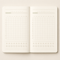 LABON Individuelles A5 Habit Tracker Journal mit Goldfolien-Ikone, 100-Tage-Raster, Soft-Touch-Einband, Salbeigrün, Creme, Terrakotta, Anthrazit Notizbuch
