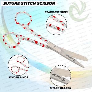 Vaslcare-Tijeras de enfermería con mango impreso, herramientas quirúrgicas, fuente de alimentación manual Premium, 3 unidades - Product Image 4