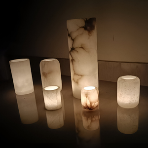 Soporte de vela de piedra de alabastro directo de fábrica india, decoración del hogar de diseño personalizado, ¡Venta caliente para Navidad festiva, pida ahora! - Product Image 2