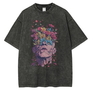 เสื้อยืดลายวินเทจสไตล์แวนโก๊ะสำหรับผู้ชายรุ่นเฮฟวี่เวทเสื้อทอแบบพรีเมี่ยมเสื้อยืดกราฟิกดอกไม้ใหม่ - Product Image 2