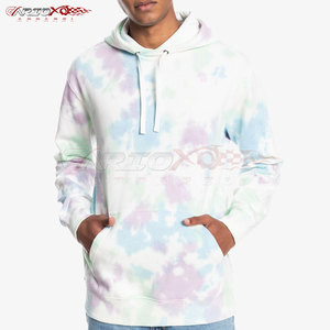 Sweat à capuche d'hiver tie dye pour hommes tissu polaire personnalisable couleur Logo élégant cordon de serrage capuche décontracté Streetwear coupe régulière poche - Product Image 1