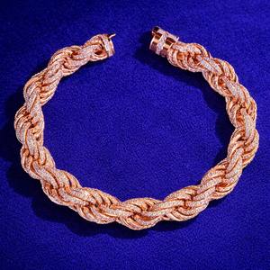 Bracelet chaîne en moissanite, collier en argent sterling, bijoux de luxe à maillons glacés, cadeau pour lui ou pour elle, à porter au quotidien, bijoux hip-hop - Product Image 3