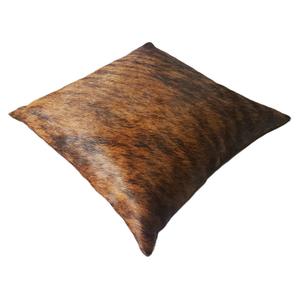 Handcrafted Dark Brown Cowhide Square Patchwork <b>Leather</b> Pillow <b>Cover</b> Anti-Dust Mite Anti-Bacteria Bohemian Style Zipper Hospital - Product Image 2