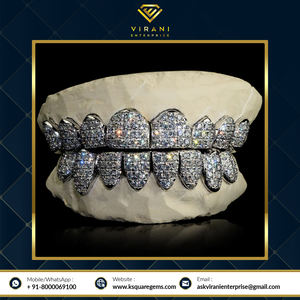 Rejillas Dentales de Plata de Ley 925 con Incrustaciones de Moissanita Redonda de Calidad Superior, Unisex, Disponibles al Precio Más Bajo para Halloween - Product Image 6