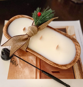 Rustic Wooden Dough Bowl Candle Holder Unique Candle Handmade Farmhouse Wood Dough Bowl Lowest Price - Product Image 4