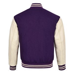 Veste universitaire inspirée, coton premium, panneaux bicolores, broderie personnalisée, adaptée à un usage quotidien décontracté - Product Image 3