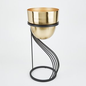 Jardinière en métal doré de style industriel avec support à armature métallique design pour la décoration intérieure, pot de jardin décoratif en gros pour pépinière - Product Image 4