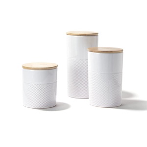 <b>Set</b> of Three Metal <b>Canister</b> Oval Shape Handmade Designer Container Kitchen Ware Classic Stylish Wholesale Metal <b>Tea</b> Storage Box - Product Image 4