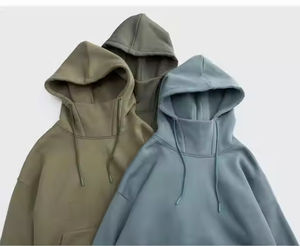 Sweat à capuche en velours épais et lourd unisexe, coupe régulière, 100% coton, style hip-hop, décontracté, hiver, logo OEM brodé, haute qualité - Product Image 1