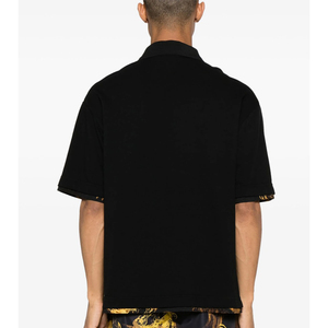Patrón sólido de secado rápido de algodón 100% para hombre para camisetas Polo de punto a rayas de manga corta Barocco Trim logotipo personalizado último diseño - Product Image 3