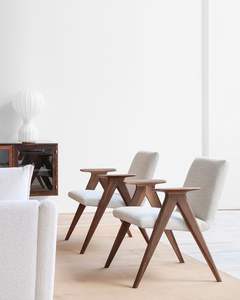 Fauteuil nordique en velours Loisirs Wingback - Product Image 4