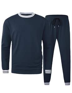 Survêtement deux pièces confortable et extensible polyvalent surdimensionné Survêtement à manches longues pour homme Survêtements 100% coton - Product Image 1