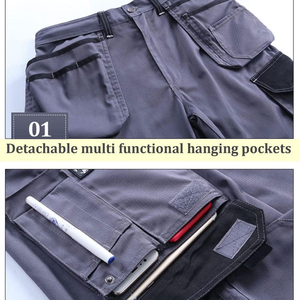 Pantalones de trabajo para hombre, pantalones de trabajo multibolsillos resistentes al desgaste de algodón, pantalones Cargo funcionales de fábrica para trabajadores de otoño e invierno - Product Image 6