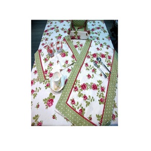 Best selling home accessories kitchen set 100% cotton floral beige placemats with <b>cloth</b> napkin Hot Dining for Hotel - Product Image 2