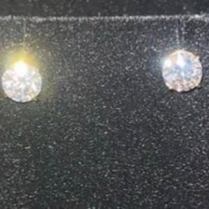 Pendientes de tuerca clásicos Pendientes de moissanita de diamante de oro de 14 quilates Pendientes de moissanita redondos VVS White D - Product Image 3