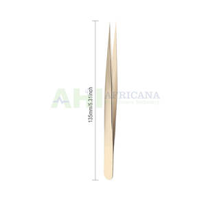 Pince à épiler en acier inoxydable de haute qualité, plaquée or, durable, prise parfaite - Product Image 2