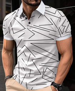 Casual Men's <b>T</b>-<b>Shirt</b> <b>Half</b>-<b>Sleeved</b> for Polo <b>Shirt</b> Lapel Plus Size XL Colored Knitted Fabric Woven Summer Print Customized Options - Product Image 1