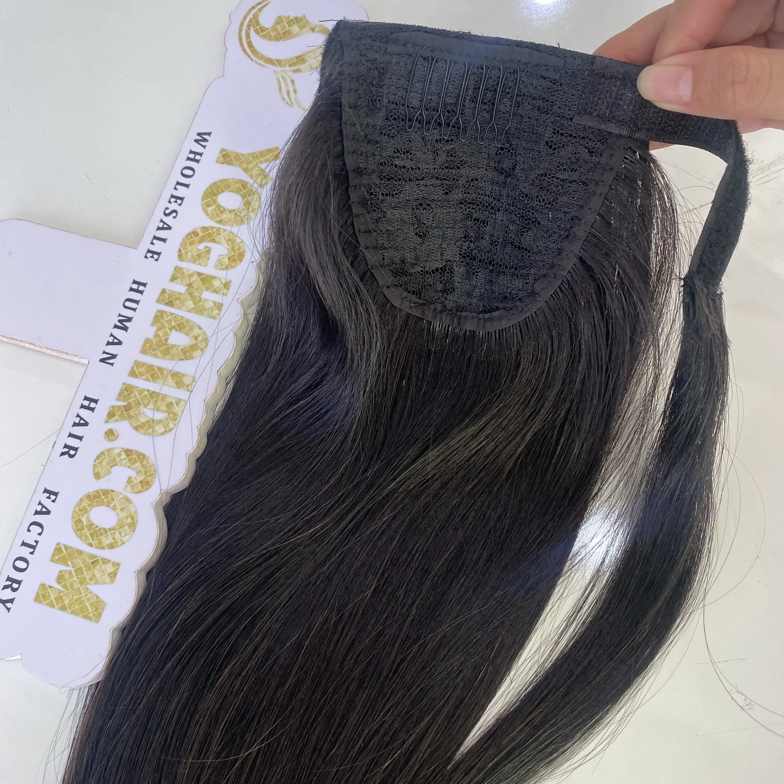 Thỏa thuận nóng nguyên tóc ponytails Việt tự nhiên nguyên tóc tất cả các loại 8 ''-40'' giá thấp nhanh chóng vận chuyển tùy chỉnh bao bì