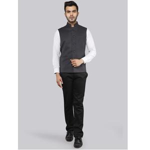 Chaleco Formal Gris Oscuro para Hombre, Chaleco de Traje para Reuniones de Negocios, Ropa de Oficina, Bodas y Eventos Corporativos, Disponible para la Venta - Product Image 3