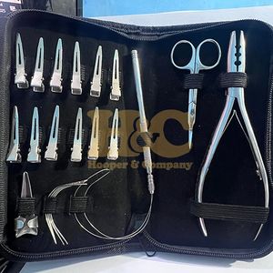 Herramientas Profesionales para el Cabello en Venta, Kit de Herramientas de Acero Inoxidable para Extensiones de Cabello, Tijeras con Logotipo Plateado, Cinta Personalizada con Impresión - Product Image 6