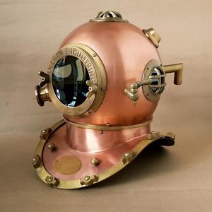 Casco de Buceo de Metal Pulido Antiguo con Ancla de 1921 |   Traje de Buceo Completo de Alta Mar, Modelo Mark V de la Marina de los Estados Unidos - Product Image 5