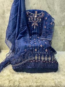 Exclusive Heavy Embroidered Organza Dress Material with Dupatta for Pakistani Collection for Parties Indian & Pakistani Clothing - Product Image 6