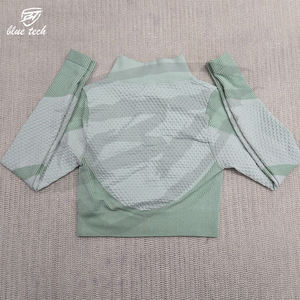 Hauts de sport pour femmes de haute qualité, haut de sport doux, amincissant, vêtements de yoga et de course à pied, manches longues, fermeture éclair intégrale, séchage rapide, devant fitness - Product Image 3