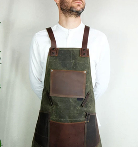 Tabliers multifonctionnels pour hommes Tabliers unisexes en cuir résistant aux taches/imperméables avec logo personnalisé - Product Image 3