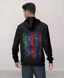 Sweat à capuche pour homme de qualité supérieure, ultra confortable, 100% coton, broderie perlée, teinture unie, impression numérique personnalisée - Product Image 2