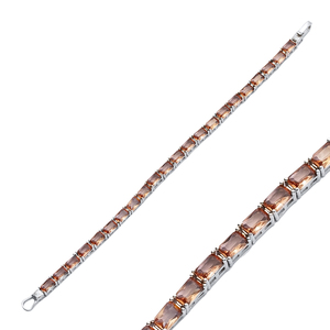Bracelet tennis en sultanite rectangulaire de 4 mm pour femmes, vente en gros, fait à la main, argent sterling 925 turc, bijoux fins - Product Image 1
