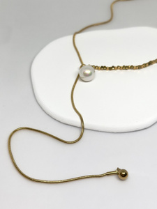 Verano esencial estilo bohemio MOONRIVER moda mujer gargantillas collares Acero inoxidable perla diseño Strand collar - Product Image 2
