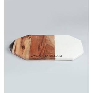 Juego de 2 mesas de madera y mármol, decoración de cocina hecha a mano, bloques de corte para picar, diferentes tamaños, picador de frutas más vendido - Product Image 5