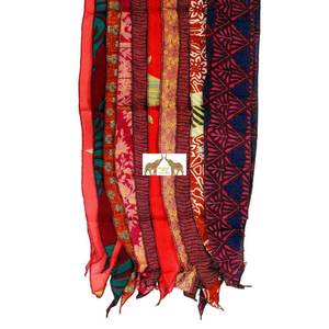 Handmade Indian Vintage Silk Sari <b>Scarf</b> Wraps Recycled <b>Chiffon</b> Patchwork Stoles - Product Image 4