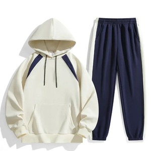 Ensemble de vêtements de sport d'hiver décontractés grande taille pour hommes sweats à capuche respirants vestes pantalons pour la course à pied chaude de sports d'hiver d'automne - Product Image 1