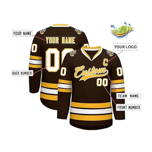 เสื้อเจอร์ซี่ฮ็อกกี้น้ำแข็งสำหรับผู้ชายเสื้อทีมฮ็อกกี้ปรับแต่งได้พิมพ์โลโก้แบบระเหิดตามต้องการ - Product Image 3