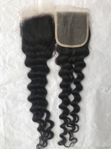 Pelo Remy brasileño malayo sin procesar, ondulado profundo, 4x4, 18 pulgadas, cabello Virgen sin procesar - Product Image 3