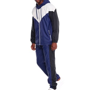 Conjunto Deportivo de Chaqueta Cortavientos Transpirable de Nailon de 2 Piezas y Pantalones Deportivos para Hombre con Logotipo Personalizado - Product Image 3