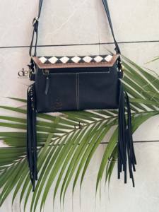 Nouveauté Sac à franges en cuir travaillé à la main Gypsy Boho en cuir de vachette Fourrure Fait main Style western Motif à carreaux Sacs de créateur - Product Image 3