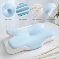 Oreiller ergonomique rectangulaire en mousse à mémoire de forme avec design profilé et structure incurvée unique pour le soutien du cou et un sommeil moderne à la maison