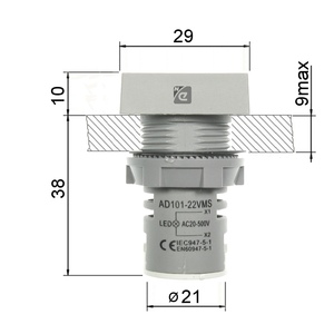 เครื่องวัดแรงดันไฟฟ้า0-300V แผงดิจิตอลแบบสี่เหลี่ยมจอแสดงผล LED สีเขียวโวลต์มิเตอร์วัดแรงดันไฟฟ้ากระแสตรง - Product Image 2