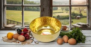 metal mixing bowl for salad, <b>egg</b> beating, <b>decorative</b> and kitchen serving purposes brass serving bowl for candy medium size - Product Image 2