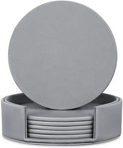 Elegant <b>drink</b> <b>coasters</b> made from thick leather with natural finished and upscale presentation charm - Product Image 2